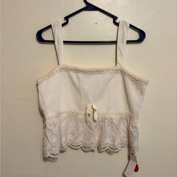Cider White Sleeveless Peplum Crop Top - Picture 8 of 8